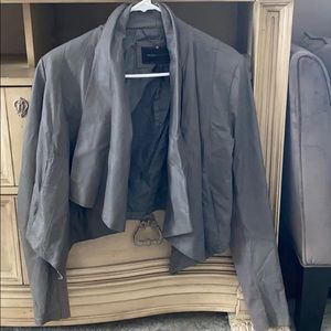 Bcbgmaxazria leather gray jacket color stone M